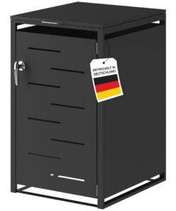 STEELSØN Diorus Wetterfest Mülltonnenbox Schloss 120L – Hocheffiziente Müllcontainerfür 1 Tonnen – Stabiles Mühlgerät –