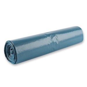 Mensch HygoClean 120 l blau Müllsäcke LDPE auf Rolle 150 Stück | starker Müllbeutel 70 cm x 110 cm recyceltes Material