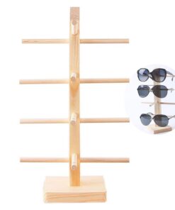 Holz Brillenhalter Sonnenbrillen Ständer, robust für Zuhause und Geschäft,ideal für 4 Brillen (Brillen-Stander für 4 Br