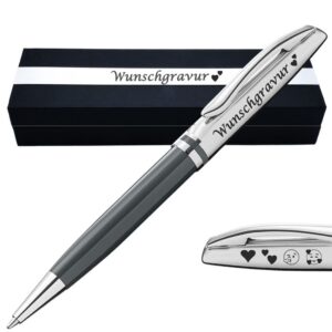 Pelikan Jazz Kugelschreiber mit Gravur als Geschenk | Emojis möglich | Warmgrau Classic