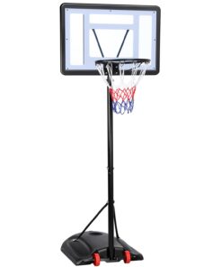 Yaheetech Höhenverstellbarer Basketballkorb mit Rollen, Schwarz, 219-279 cm