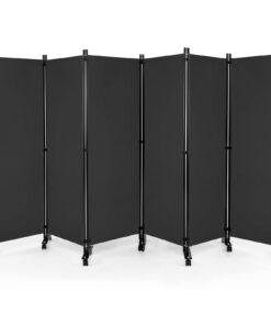 **COSTWAY Raumteiler fürein Privatsphäre und Flexibilität, 334,5 x 172 cm, 6-teilig, faltbar, aus Stoff (Grau)** | **CO