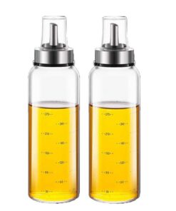 MHTECH Ölflasche: Edelstahl Tropfspitze und Glasschale mit genauer Teilung - Ideals zum Kochen und Grillen, BPA-frei und