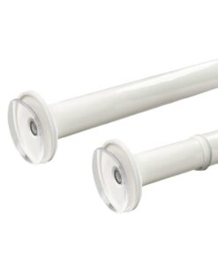 MUHOO Gardinenstange Weiß (55-90 cm) – Ohne Bohren, Teleskopstange mit Saugnäpfe, ideal für DIY-Projekte