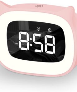 Digitaler Kinderwecker mit Licht undorzwecklicher Wecker mit Katzen-Thematisierung Timersnooze-Funktion mit 5 Helligkeit