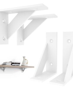 SPOROOT White Dreieckige Regalhalterung für Schwimmende Regale 75x100mm - Ideal für Küchen- und Badewannenregale, 4er-Se