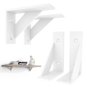 SPOROOT White Dreieckige Regalhalterung für Schwimmende Regale 75x100mm - Ideal für Küchen- und Badewannenregale, 4er-Se