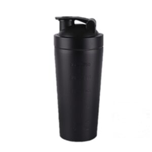 Protein-Shaker Edelstahl 750 ml für Sportler bei Fitness-Training Black Schwarz