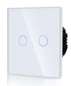 BSEED Touch Lichtschalter aus Glas für Moderne Zimmer - Kein Neutralleiter erforderlich - 86mm - Weiß