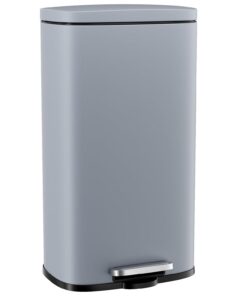 Clevich 30L Stahl Abfalleimer Soft-Close Deckel Fußpedal Grau | Clevich 30L Stahl Tretmülleimer Soft-Close Grau Küche B