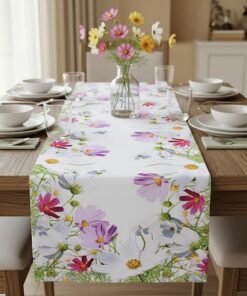 KAMACAFrühlingszauber Hochwertiger Blumen-Tischläufer für Heim, Küche und Garten (Tischläufer 140x40cm) KAMACA Pflegel