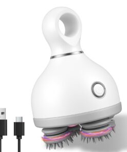Kopfmassagegerät Elektrisch für Entspannung und Tiefenreinigung mit 3 Massagemodi und USB-Aufladbarkeit (Neue Weiße Edit