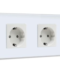 BSEED 2 Fach Schuko Steckdose mit Kristallglasplatte - Electricitatsaufbereitungsanlage für Zuhause und Büro - Doppelwan