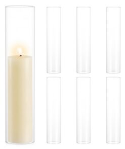 Windlichtgläser Kerzenhalter in Klarglas - 6,5 x 30,5 cm für Zuhause und Hochzeit | Ersatz Zylinder für Windlichtgläser
