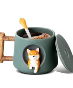 Nizirioo Süße Shiba Inu Keramik Kaffeetasse 420ml für Hundeliebhaber