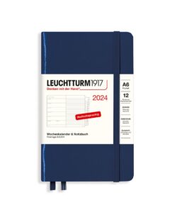 LEUCHTTURM1917 Wochenkalender & Notizbuch Pocket (A6) 2024, Marine, Deutsch, 12 Monate LEUCHTTURM1917 Wochenkalender & N