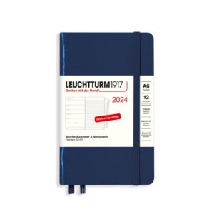 LEUCHTTURM1917 Wochenkalender & Notizbuch Pocket (A6) 2024, Marine, Deutsch, 12 Monate LEUCHTTURM1917 Wochenkalender & N