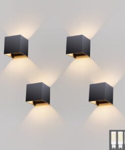 Klighten Warmweiß 3000K Wasserdichte IP54 Dunkelgrau 4 Pack Wandleuchte Inner/OuterDesign