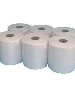 6 Handtuchrollen Papierhandtuchrollen Papierrollen Recycling Tissue Natur weiß für Hausreinigung 20cm breit 300m Rollen