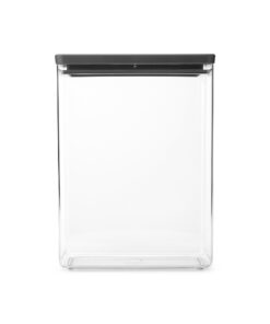 Brabantia TASTY+ Stapelbarer Behälter - XXL Luftdichte Vorratsdose mit Silikondichtung | Glas für trockene und feuchte L