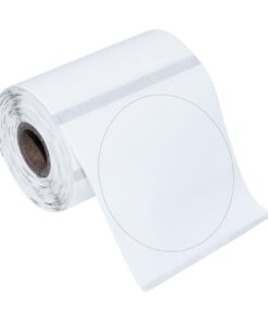 Runde Etiketten Selbstklebend für DIY-Logo, Heim und Büro (150 Etiketten) | Transparent Thermoetikettenband 50x50mm für