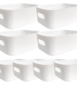 Kunststoff Aufbewahrungsbox 4 große 30cm und 4 mittelgroße 25cm Küchenschrank Organizer mit Griffen