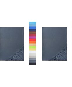 NatureMark Mikrofaser-Spannbettlaken 120x200 cm – 2er Pack (anthrazit) | Markenware günstig, viele Größen & Farben