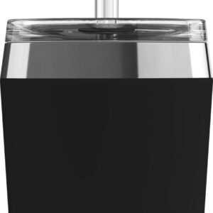 SIGG Isolierbecher Travel Mug Helia Peaceful Black - Mit wiedervernütbarem Glastrinkhalm & Reinigungsbürste - BPA-frei -