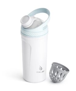 Ideus Shaker Protein Trinkflasche 710ml (24oz) - Doppelwandig Edelstahl Mischkugel Flasche BPAfrei, ideal für Sport und