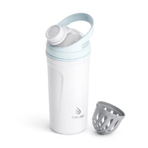 Ideus Shaker Protein Trinkflasche 710ml (24oz) - Doppelwandig Edelstahl Mischkugel Flasche BPAfrei, ideal für Sport und