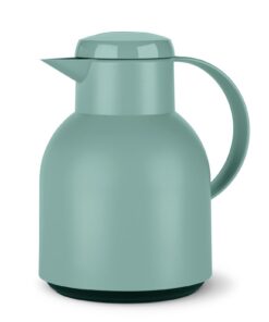 Emsa Samba Isolierkanne 1 Liter | 12h heiß 24h kalt | Quick Press 100% dicht Puder Grün