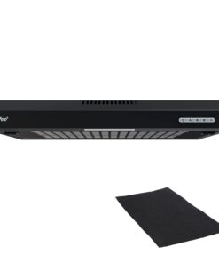 COMFEE' CHU 60cm Abzugshaube Edelstahl LED Schwarz Luftstrom 200m³/h