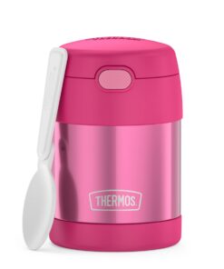 THERMOS Kids Funtainer Speisebehälter 0,30l, Rosa, thermobehärteter Essensbehälter mit Löffel, 5 Std. warm / 7 Std. kalt