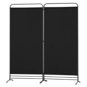 Angel Living Paravent Freistehend Sichtschutz für Büros und Balkone Schwarz 162 x 180cm