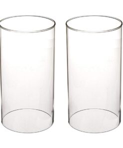 2er Set Glaszylinder ohne Boden 8,5 cm Durchmesser | Windlichtgläser | Ersatzglas für Dekoration 8,5 x 15,2 cm