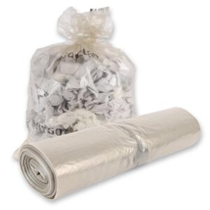 Hygoclean Müllsäcke Light 90 Stück | 240 l, LDPE, transparent, 135cm x 115cm, für Haus & Garten,.eco-freundlich