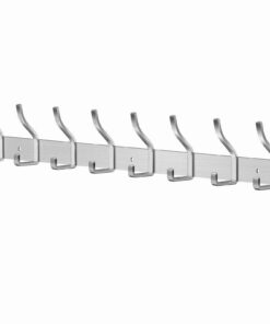 Edelstahl Hakenleiste mit 8 Haken für Schlafzimmer Bad Küche (Silber)