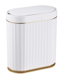 ELPHECO Sensor Mülleimer mit Wasserdichtem Deckel - Ideal für Schlafzimmer, Bad und Küche - 8L Schmaler Kunststoff Abfal