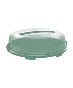 Rotho Fresh Flache Tortenglocke BPA-frei KunststoffTürkis Transparent 35.5x3|5x11.6cm Einsatz in der Küche für Gesunde S
