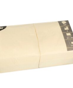 Servietten 3-Lagig 1/4-Falz 33 cm x 33 cm Cremefarbe für jede Party und Feier - 250 Stück