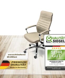 KAISER plastic® Bodenschutzmatte für Bürostühle auf Hartboden | Bürostuhl Unterlage 117 x 153 cm | Schutzmatte Schreibti