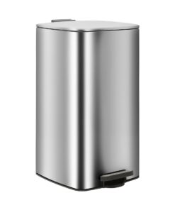 Harbour Housewares 30L Quadratischer Edelstahl Küchen-Treteimer - Sanftes Schließen für Recycling Abfall