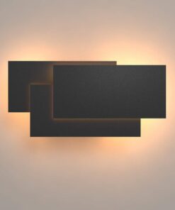 Klighten LED Wandleuchten Innen 24W Modern Wandlampe für Wohnzimmer und Schlafzimmer Schwarz Warmweiß 2700K~3200K