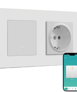BSEED Smart Zigbee Schalter mit Normal Steckdose Weiß BSEED Smart Lichtschalter mit Steckklemme für Alexa & Google Home