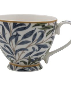 The Leonardo Collection William Morris Weidenzweig-Becher mit Fuß für heiße Getränke, feines Porzellan, wiedervernutzba