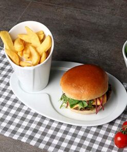 Holst Porzellan Burger Platte Servierset SL 130 SET 2 - 27,5 x 17,5 cm weiß 2-tlg.
