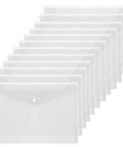Skycase Dokumententaschen A5 Transparent für Hausaufgaben Druckknopf Dokumentenmappe 12 Stück Sichttasche