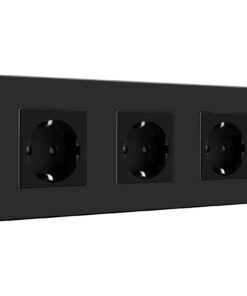 BSEED 3 Fach Schuko Steckdose Kinderritersicherung EU Standard Schwarz - 16Amp