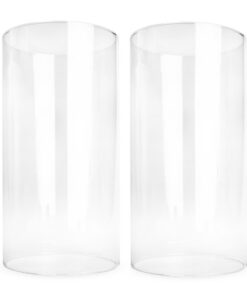 Sendez 2 x Glaszylinder ohne Boden H:20cm Ø10cm Windlicht Kerzenhalter für Inneneinkleidung Dekorationstorchienfunktion