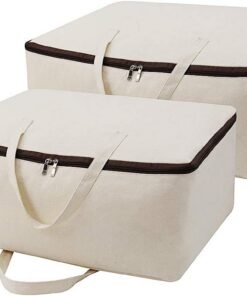 iWill CREATE PRO Atmungsfaste Baumwolltasche mit Griffen, Beige, 2 Stück iWill CREATE PRO Baumwollaufbewahrungstasche